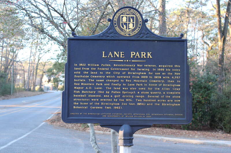 Lane Park Historical Plaque, Birmingham, AL, USA, Birmingham-Jefferson County Historical Society
