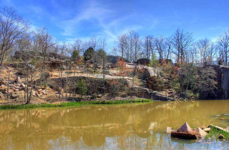 Little pond in the landscape. Elephant Rocks State Park, Iron County, Missouri