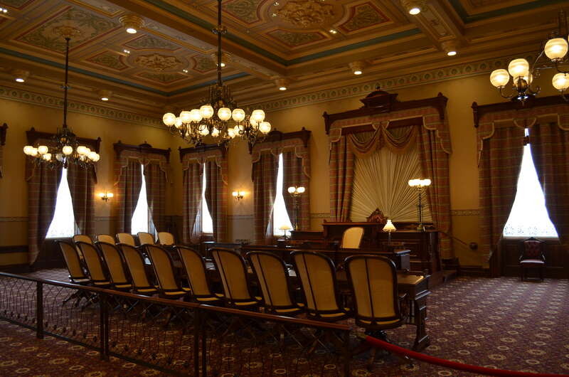 The Old House of Delegates Chambers of the Maryland State House in Annapolis, Maryland.