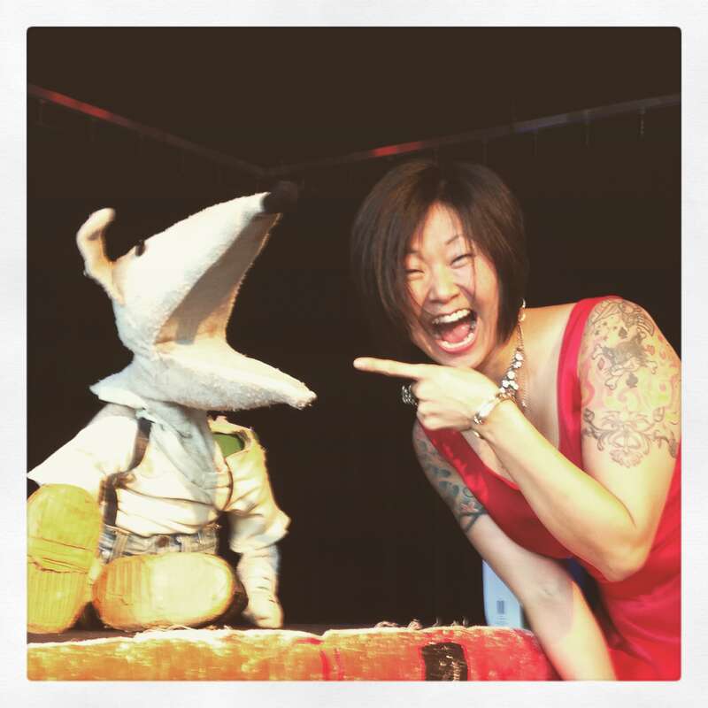 Chicago cable access TV dance show Chic-A-Go-Go hosts Miss Mia and Ratso.