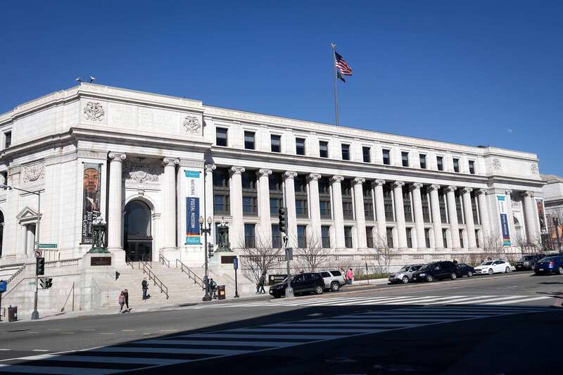 A view of the National Postal Museum in Washington, DC
