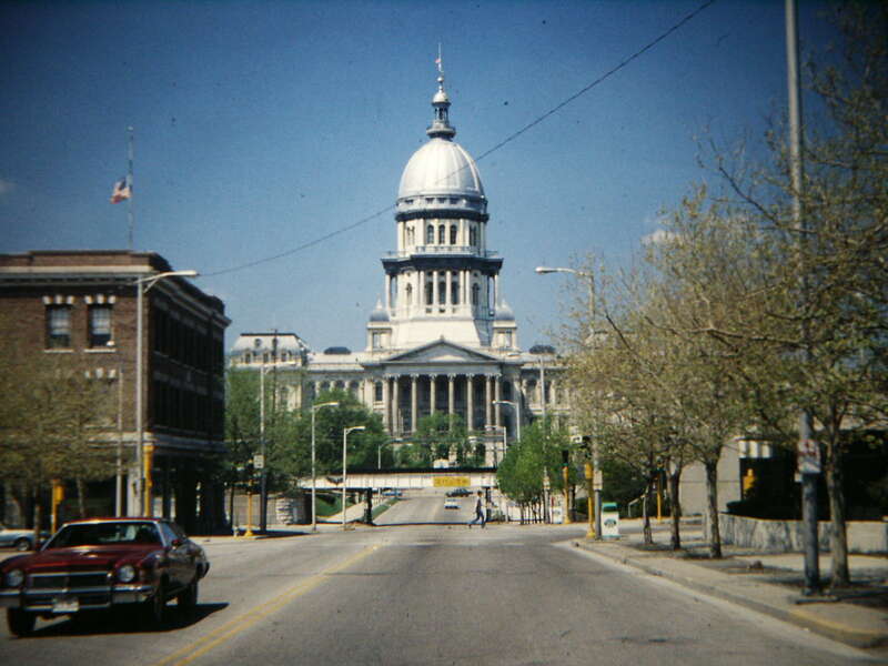 Springfield, Illinois, where Lincoln practiced law and served in legislature, digital copy of slide. Complete indexed photo collection at WorldHistoryPics.com.