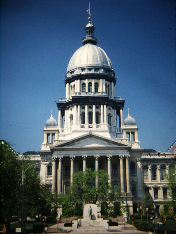 Springfield, Illinois, where Lincoln practiced law and served in legislature, digital copy of slide. Complete indexed photo collection at WorldHistoryPics.com.