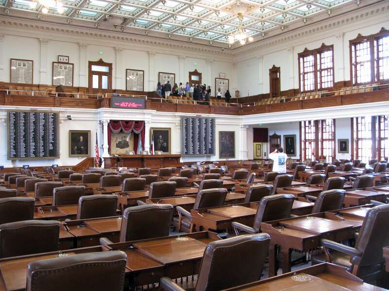Here's the House at the Texas State Capitol. Very cool ceiling. It was originally meant to be clear glass, but the Texas heat caused them to rethink that design.