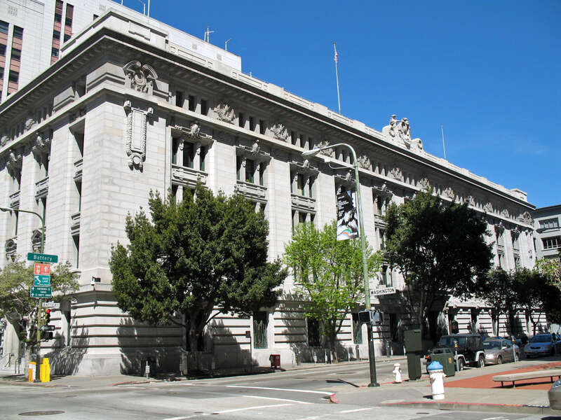 National Register of Historic Places in San Francisco, California. 

U. S. Customhouse, 555 Battery St, San Francisco, California, USA. Photographed 2008-04-27 by Mike Hofmann from the southeast corner of Washington and Battery Sts. Camera