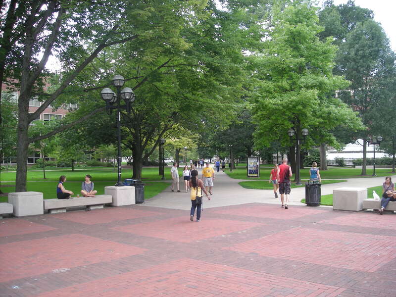 The Diag on the central campus of the University of Michigan in Ann Arbor, Michigan (United States).