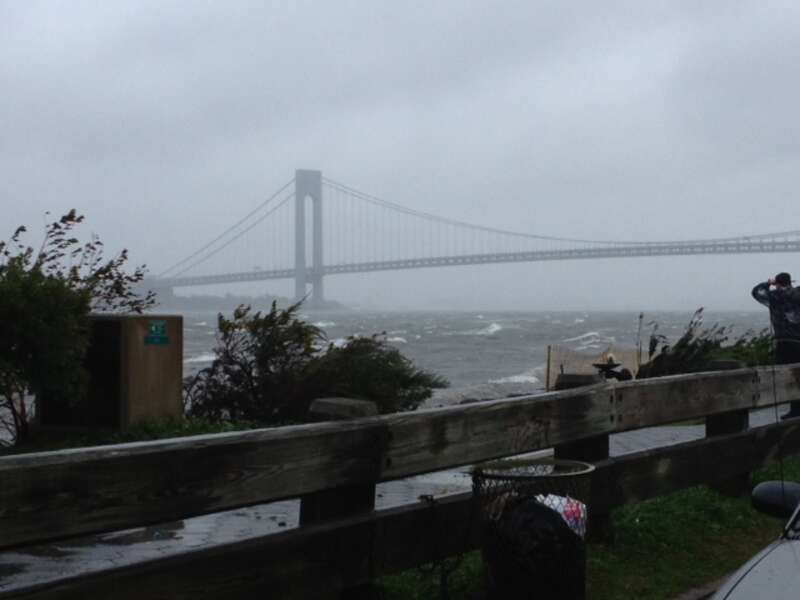 The MTA's Verrazano-Narrows Bridge was closed at 7 p.m. on Monday, October 29, 2012. This photo taken hours earlier shows the bridge as Hurricane Sandy's winds were building.

Photo: MTA New York City Transit / Vito Sicolo.