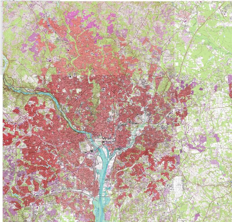 Washington, DC Area Topographical Map