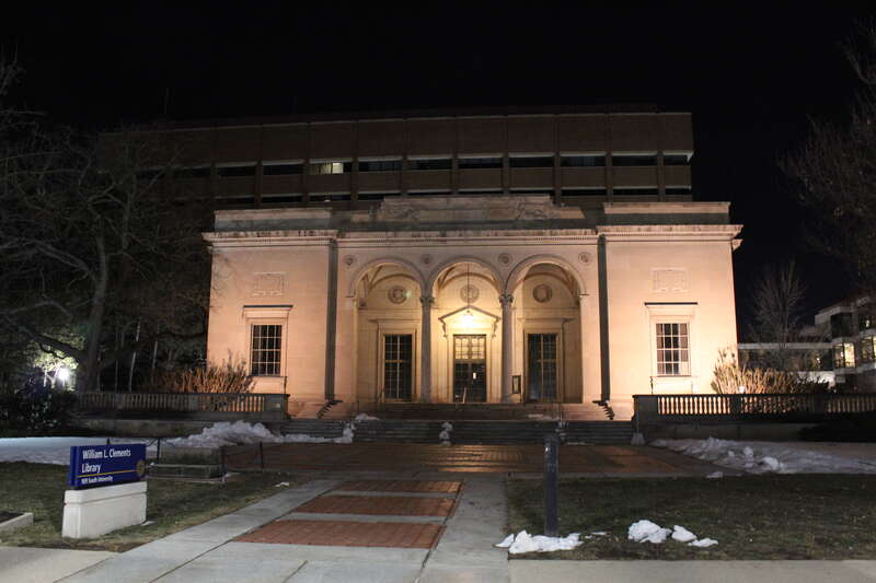 William L. Clements Library, University of Michigan, 909 S. University, Ann Arbor, Michigan. The library was designed by noted architect Albert Khan and opened in 1923. Camera location42° 16′ 30.24″ N, 83° 44′ 16.63″ W View this and other nearby