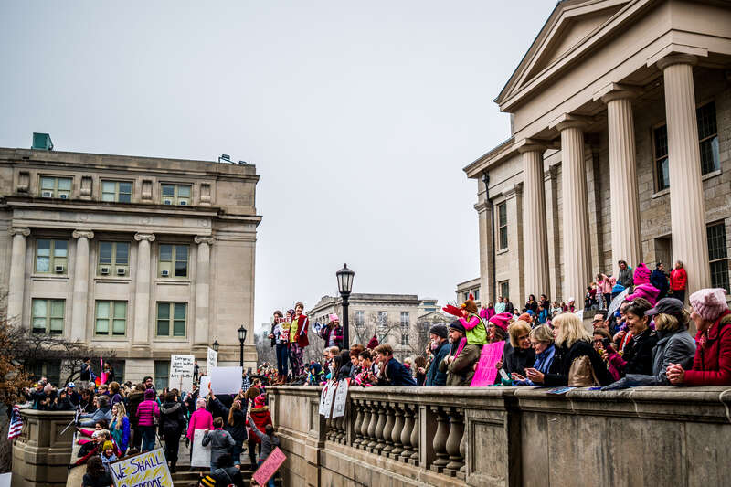 Photos from the Women's March in Iowa City, where more than 1,000 took part in an event to share concerns about the election of Trump. This event joined with hundreds of others around the nation and world as millions of people joined together to