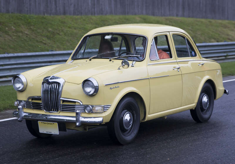 1959 Riley One-Point-Five, taking part in the Meeting of the Marques at the 2021 Lime Rock Historic Festival. Original US market car with left hand drive.
