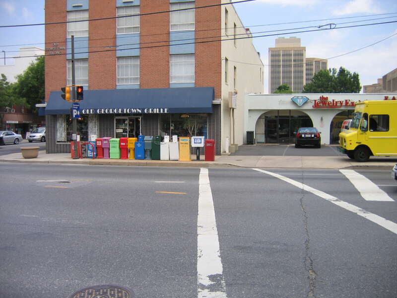 MD 187 (Old Georgetown Road) at MD 188 (Wilson Lane) / Arlington Road / St. Elmo Avenue, Bethesda, MD, USA