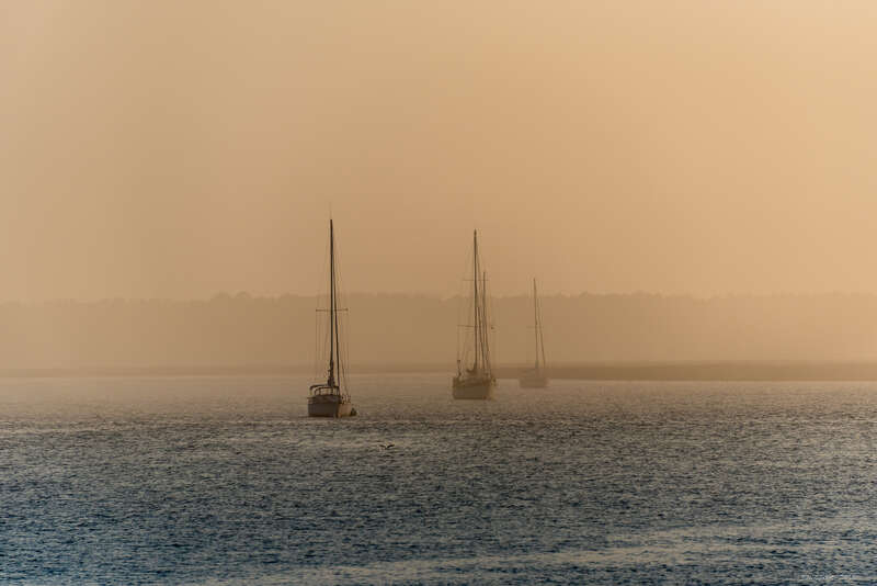 Sunset and Fog in the anchorage