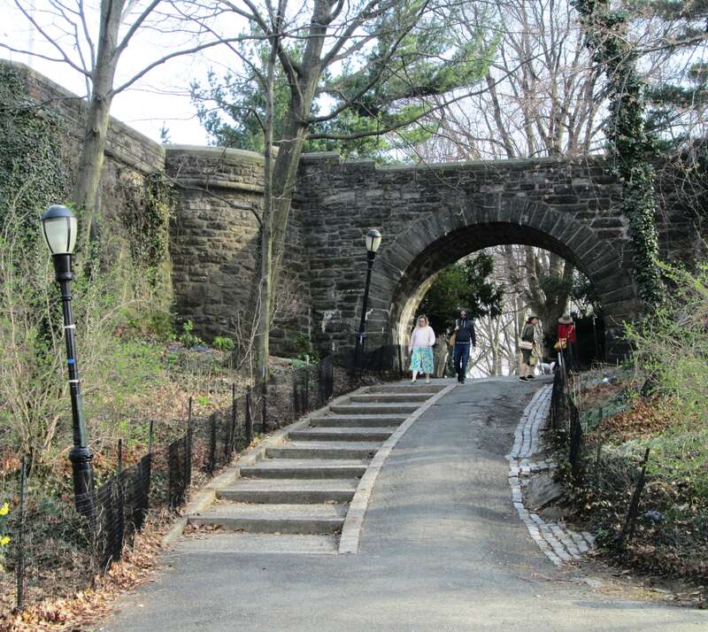 An archway under Linden Terrace in Fort Tryon Park.