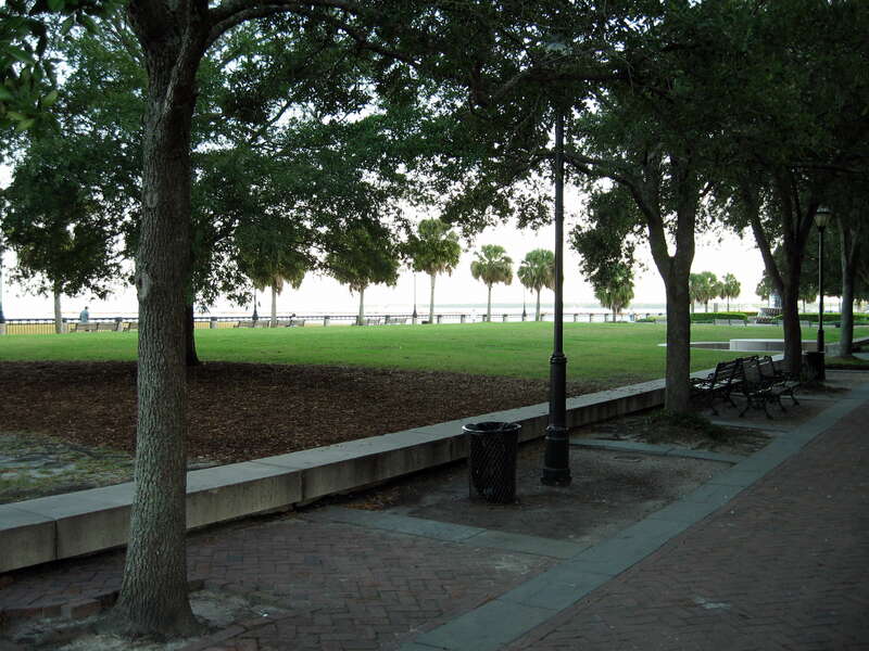 Lawn area of Charleston SC Waterfront Park.