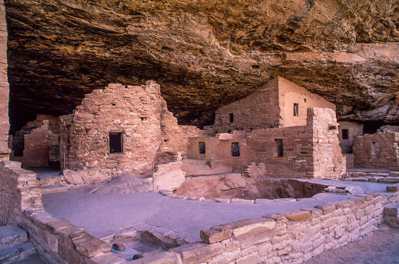 500px provided description: Traditional photography, captured from slide. Mesa Verde National Park, Cliff Palace, home of ancestral Pueblo people [#ancient city ,#Colorado ,#Pueblo ,#American West ,#Mesa Verde]