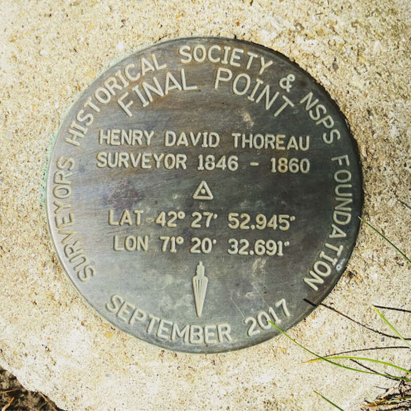 The Geodetic Marker signals the exact location where David Henry Thoreau is buried in Latitud and Longitude. Surveyors Historical Society &amp;amp; NSPS Foundation. September 2017