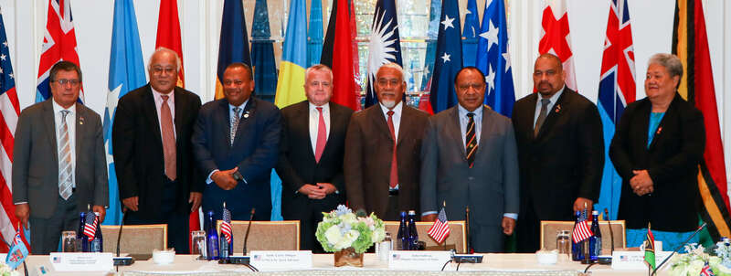 Deputy Secretary of State John Sullivan hosts a roundtable with foreign ministers from Pacific Island countries in New York City on September 27, 2018. [State Department photo/ Public Domain]
