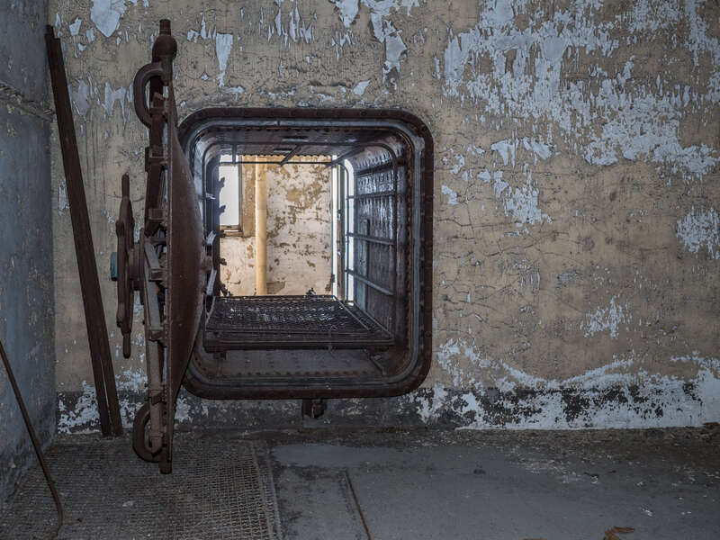 An autoclave at the Ellis Island Immigrant Hospital, closed since 1930.