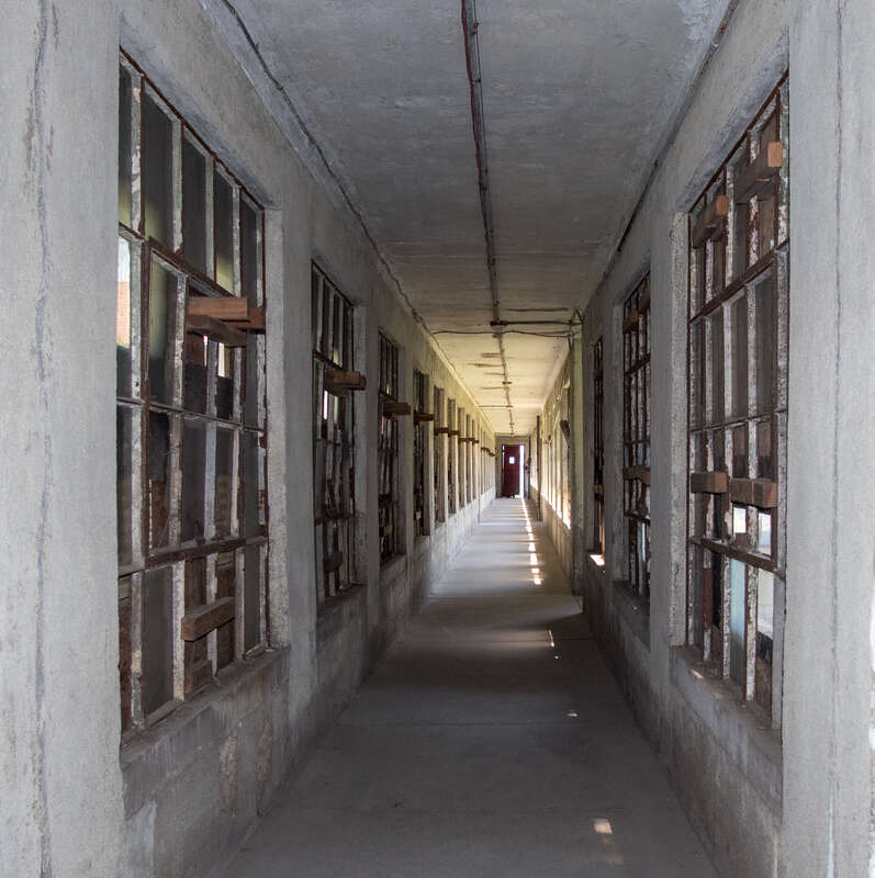 Hallway in the Ellis Island Immigrant Hospital, closed since 1930.