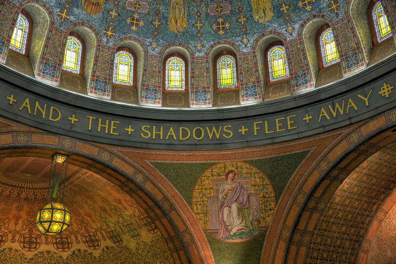 The Memorial Chapel at Lakewood Cemetery, patterned after the Hagia Sophia in Constantinople.