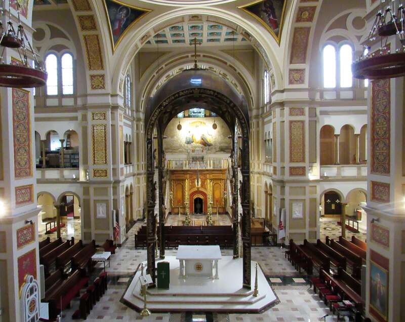 Interior of the Memorial Church of the Holy Sepulchre at the Mount St. Sepulchre Franciscan Monastery in Northeast Washington, D.C.