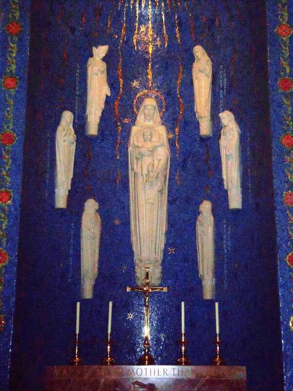 Our Lady of Mount Carmel Chapel at the Basilica of the National Shrine of the Immaculate Conception in Washington, D.C.  It is a gift of the Carmelites.  The statue of Our Lady is surrounded by the following Carmelite saints: Andrew Corsini, Teresa