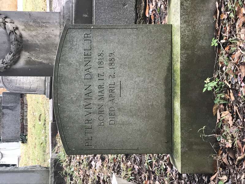 Gravesite of Peter Vivian Daniel Jr. (1818–1889) at Hollywood Cemetery in Richmond, Virginia.