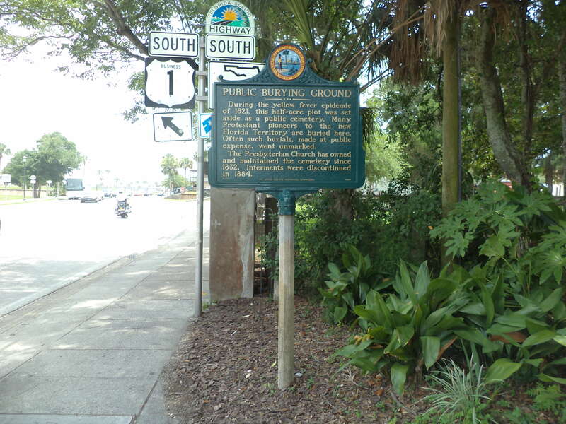 Public Burying Ground historical marker, St. Augustine, St. Johns County, Florida