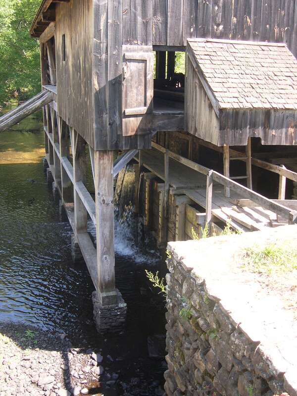 The old sawmill in Old Sturbridge Village still functions, providing products that help maintain the upkeep of this living history site, as well as providing education to visitors.