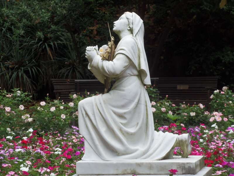Statue of St. Bernadette by Mary E. Lynch at Mount St. Sepulchre Franciscan Monastery in Washington, D.C.