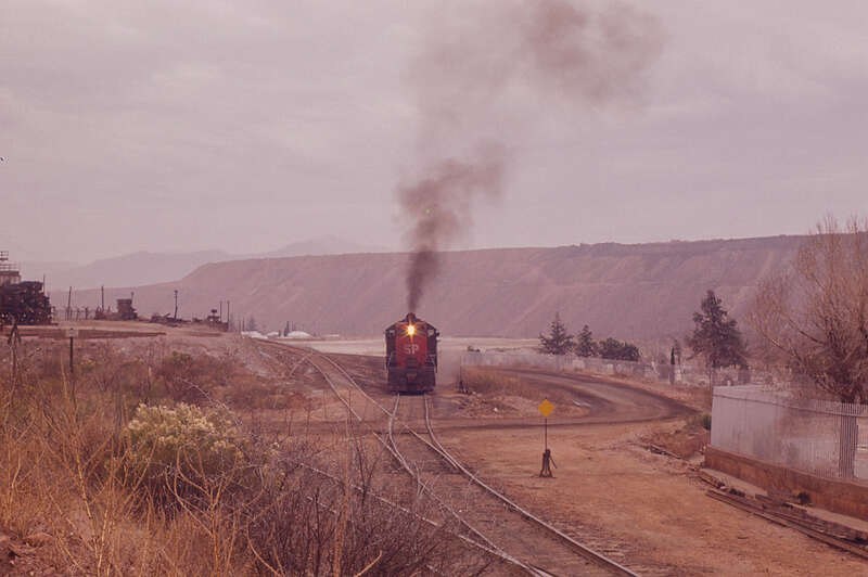Switching the concentrator around 1973. There was considerable smog from the smelter in Douglas, Arizona