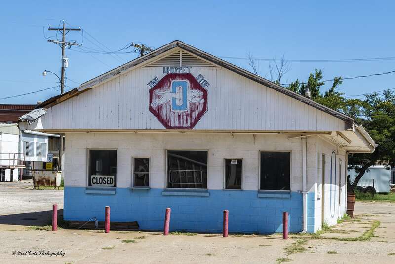 An abandoned shop in Okeene, Oklahoma.