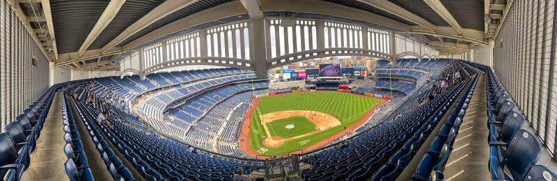 A Panorama from the upper deck of Yankee Stadium.