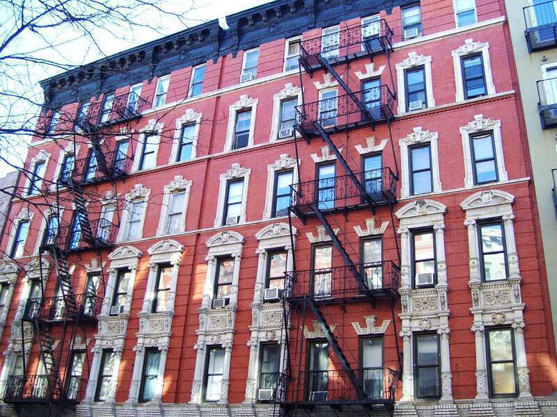 122-126 St. Mark's Place between First Avenue and Avenue A in the East Village neighborhood of Manhattan, New York City.