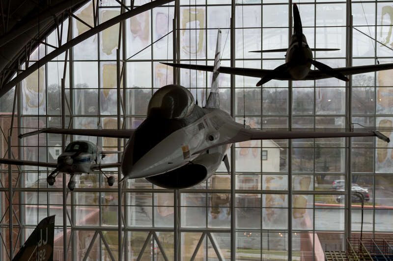 A YF-16 on display at the Virginia Air and Space Center in Hampton, Virginia.