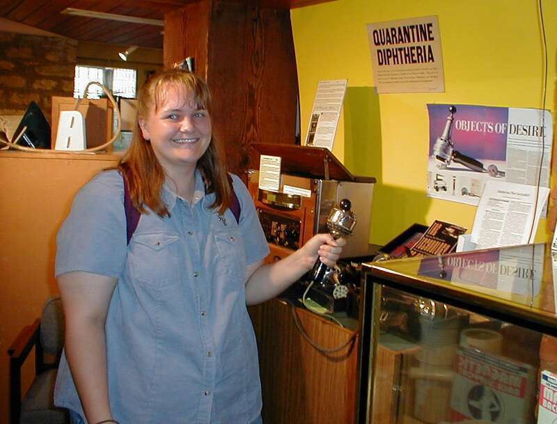 This picture shows Barb holding a 1900-era vibrator.