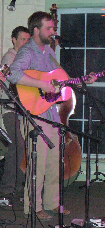 Brennan Gilmore plays guitar with Walker's Run at Bel Rio in Charlottesville, Virginia.