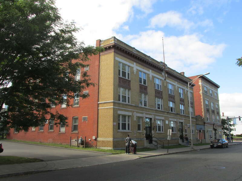 Buildings at Arch and Hart Streets, New Britain Connecticut.