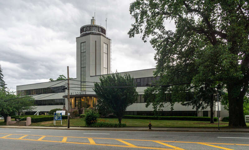 Cal-Art Tower, an Art Deco building in Providence Rhode Island. California Artificial Flower Company. Built 1939.