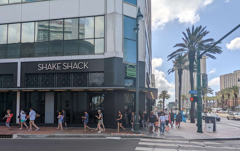 Canal Street New Orleans CBD April 2022 -  Shake French Quarter entry