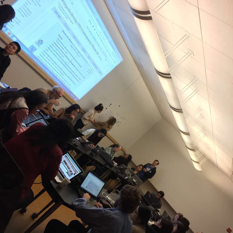 Wikipedia editors hard at work at the Wikipedia Edit-a-thon at the Guggenheim: Contemporary Chinese Art, Saturday, December 3, 2016 - part of Wikipedia Asian Month