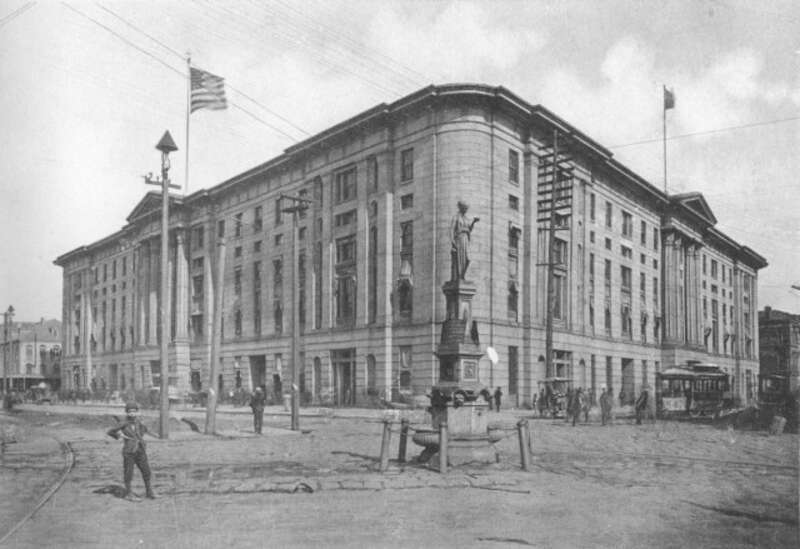 New Orleans, 1892. View of the Custom House on Canal Street.