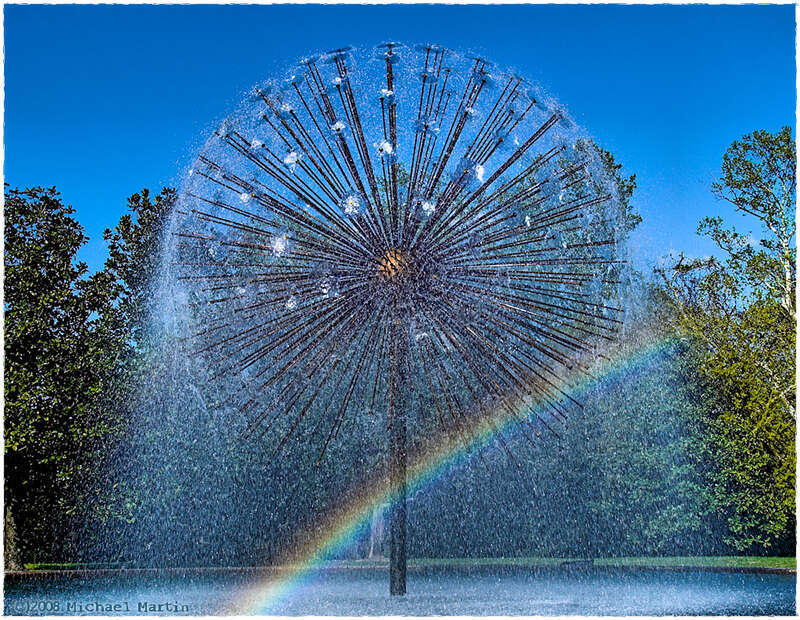 Gus S. Wortham Memorial Fountain along Allen Parkway near Waugh has been dubbed the Dandelion. It was designed by William Cannady in 1978 based on the original 1961 El Alamein Memorial Fountain in Sydney, Australia by NZ born Australian architect