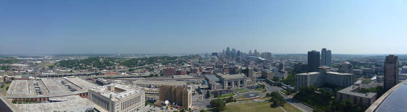 Downtown Kansas City and surroundings from the Liberty Memorial.