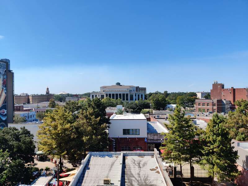 This is a photograph of the downtown area in Lafayette, Louisiana, United States; it was taken on 16 October 2021 during the Boudin Festival in the afternoon.