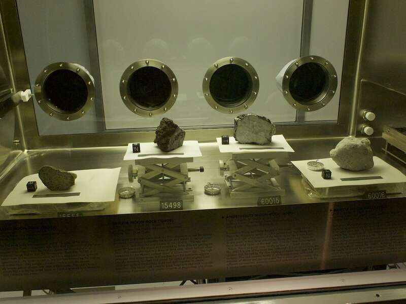 Display of the moon rock lab at Space Center Houston.
