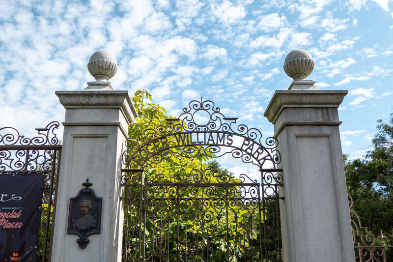 Entrance to Roger Williams Park at Elmwood Avenue