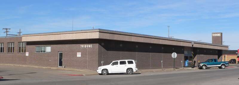 Fremont Tribune building, at 135 N. Main Street in Fremont, Nebraska; seen from the southeast.