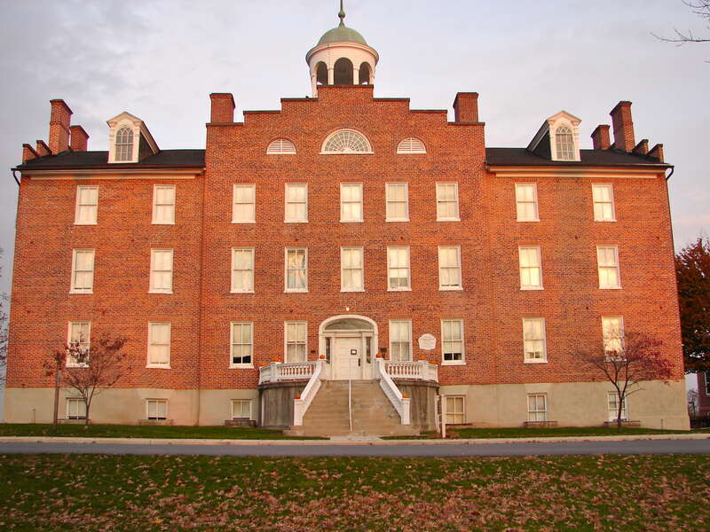 Lutheran Theological Seminary-Old Dorm on the NRHP since May 3, 1974. On Seminary Ridge, Lutheran Theological Seminary campus in Gettysburg, Pennsylvania.  Also known as Schmucker Hall after the Seminary's first president Dr. Samuel Sim Schmucker and